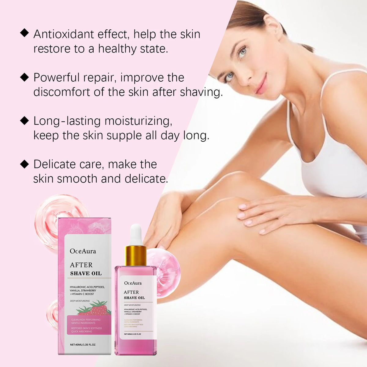 Strawberry After Shave Oil Soothing Post Wax Hair Removal Care
