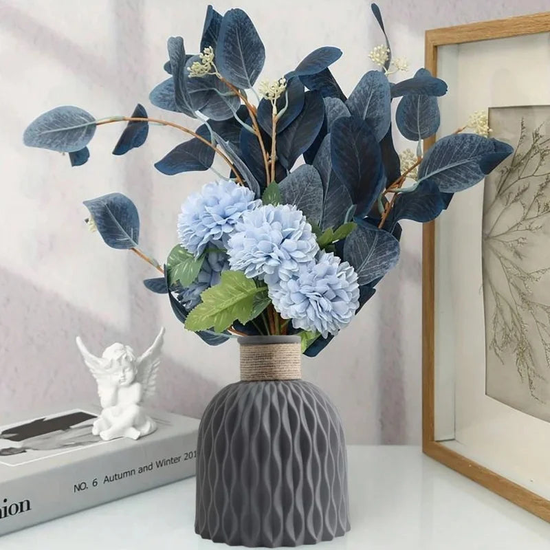 Modern Nordic Rope Plastic Flower Vase Decorative Desktop Ornament - 3
