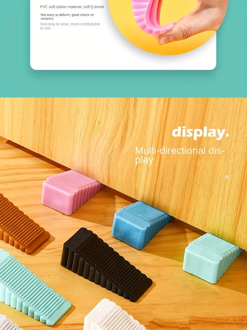 Silicone Door Stop Wedge Heavy Duty Non Slip Floor Protector Door Stopper - 18