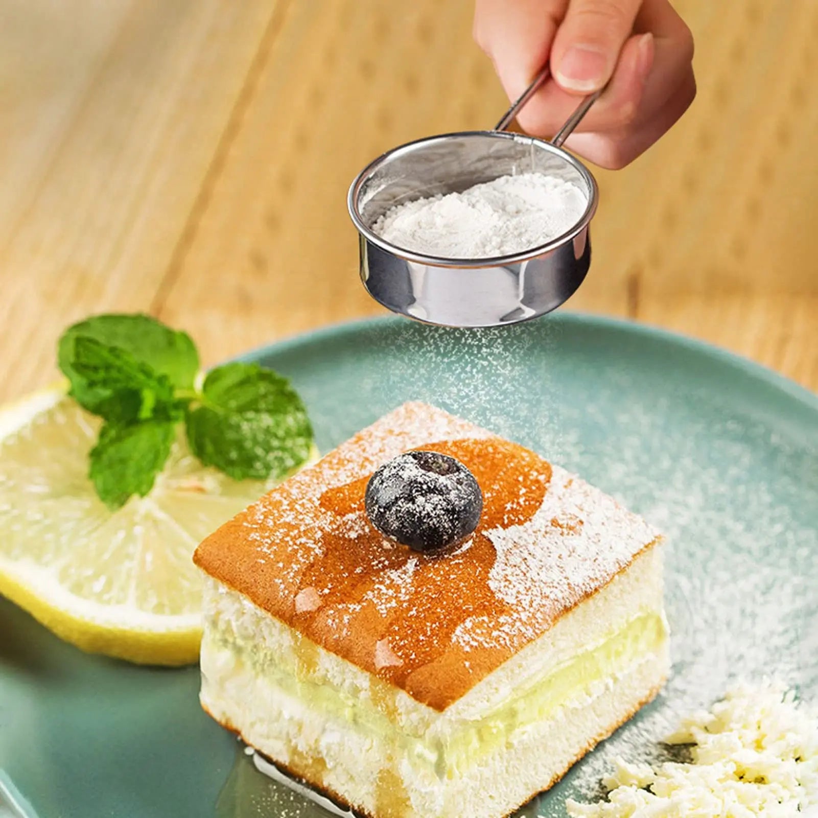 Stainless Steel Flour Sieve Fine Mesh Strainer Baking Powder Sifter - 10