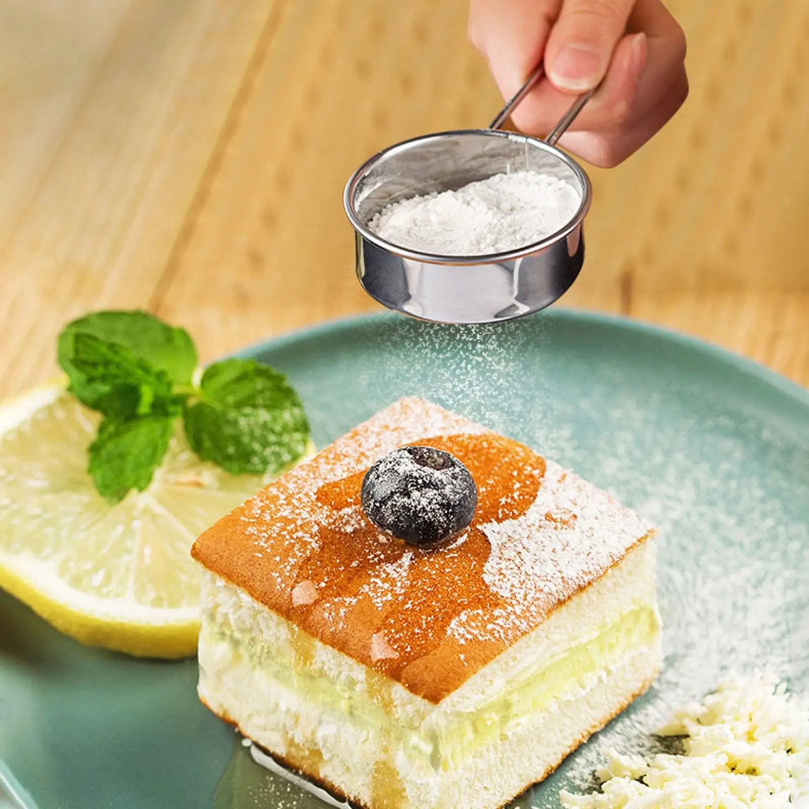 Stainless Steel Flour Sieve Fine Mesh Strainer Baking Powder Sifter