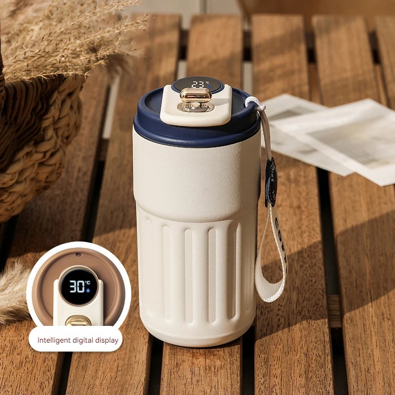 Smart Stainless Steel Coffee Mug with LED Temperature Display Travel Flask - 18