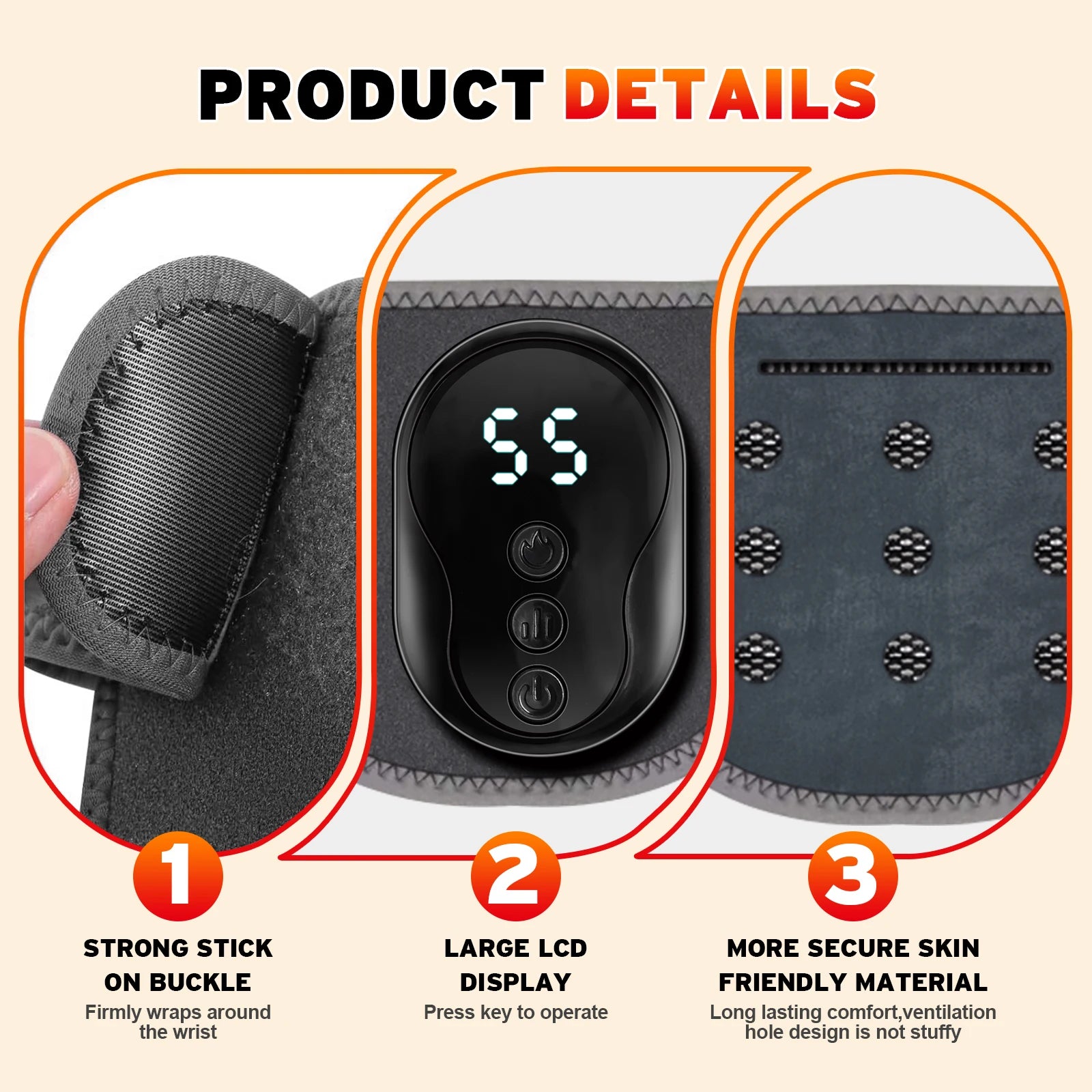 Cordless Wrist and Ankle Vibration Massager Support Belt - 4