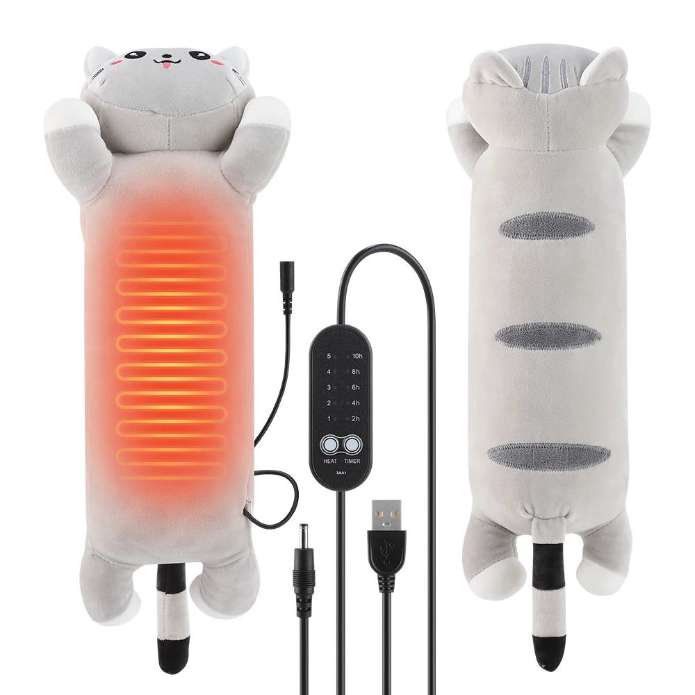 Portable USB Cat Heating Pad Soft Plush Hot Compress Pillow - 7