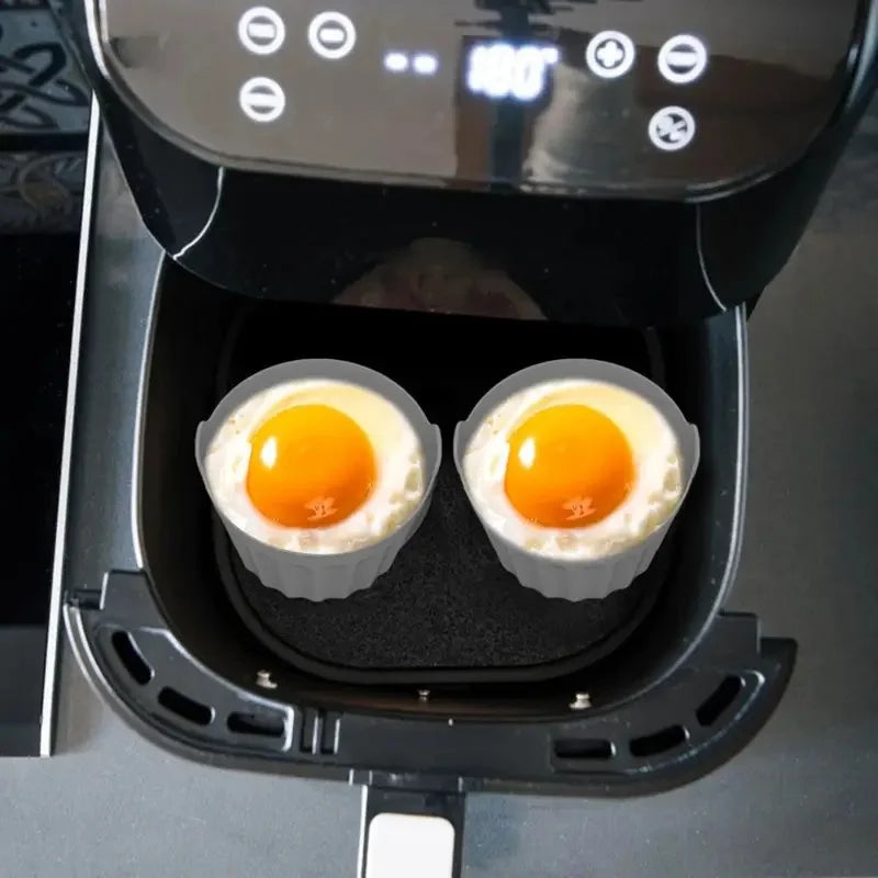 Silicone Air Fryer Baking Cups Nonstick Muffin Ramekins Egg Cooker Set - 10