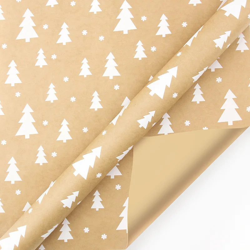 Christmas Wrapping Paper Kraft Gift Wrap Roll for Holiday Party Decor - 11