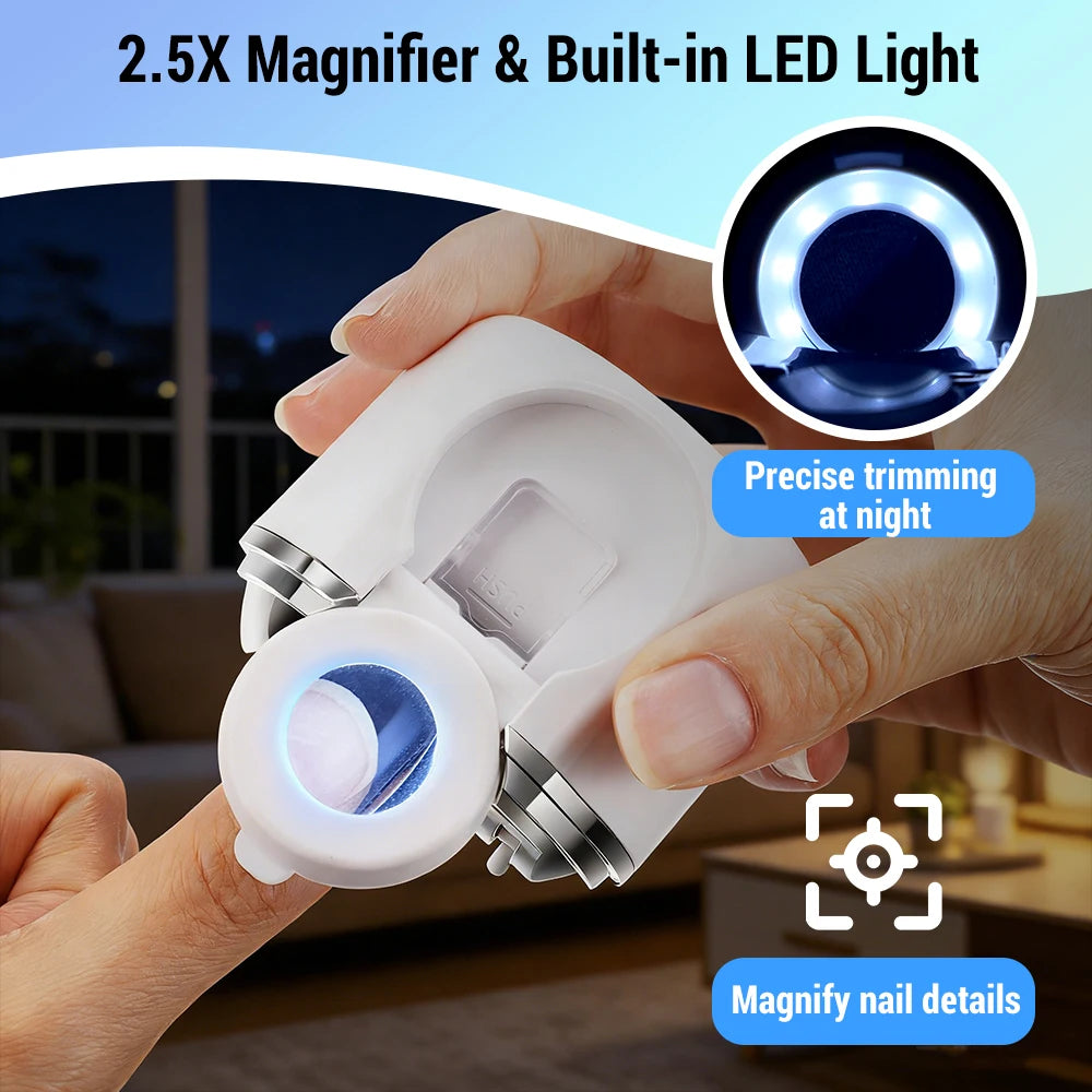 Electric Nail Clipper with LED Light and Magnifier - 3