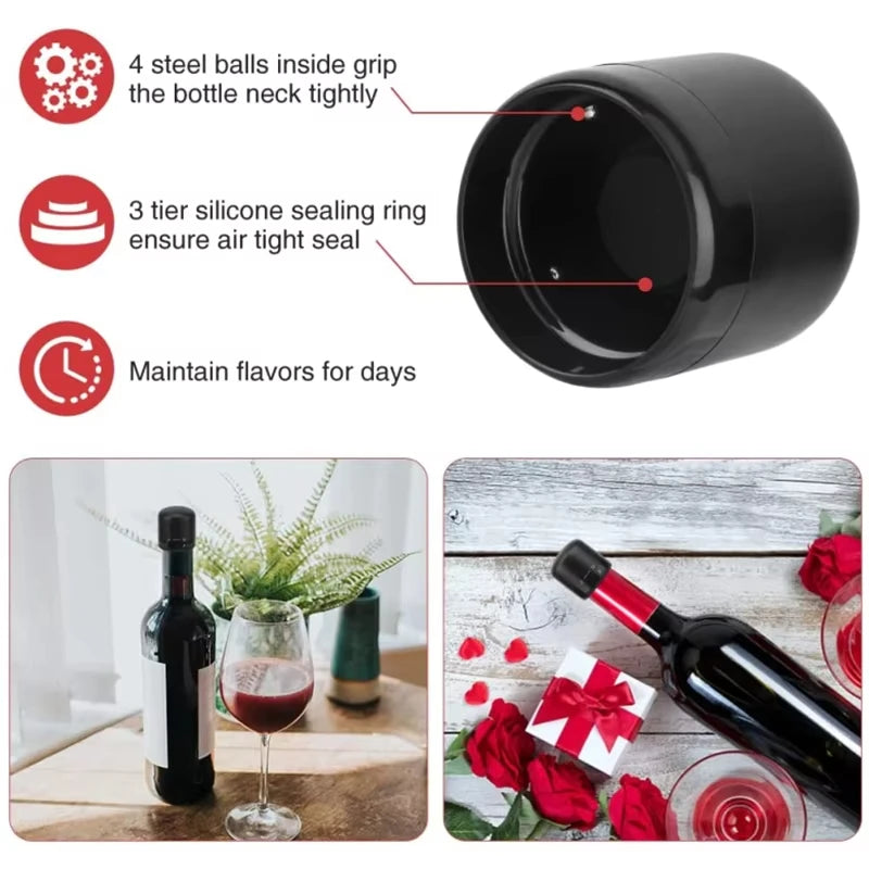 Rotating Wine and Champagne Bottle Stopper Leak Proof Sealing Plug