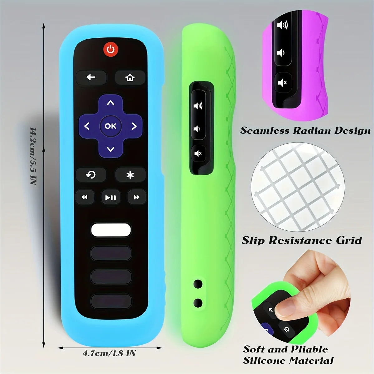 Glow in the Dark Silicone Universal Remote Control Cover with Lanyard