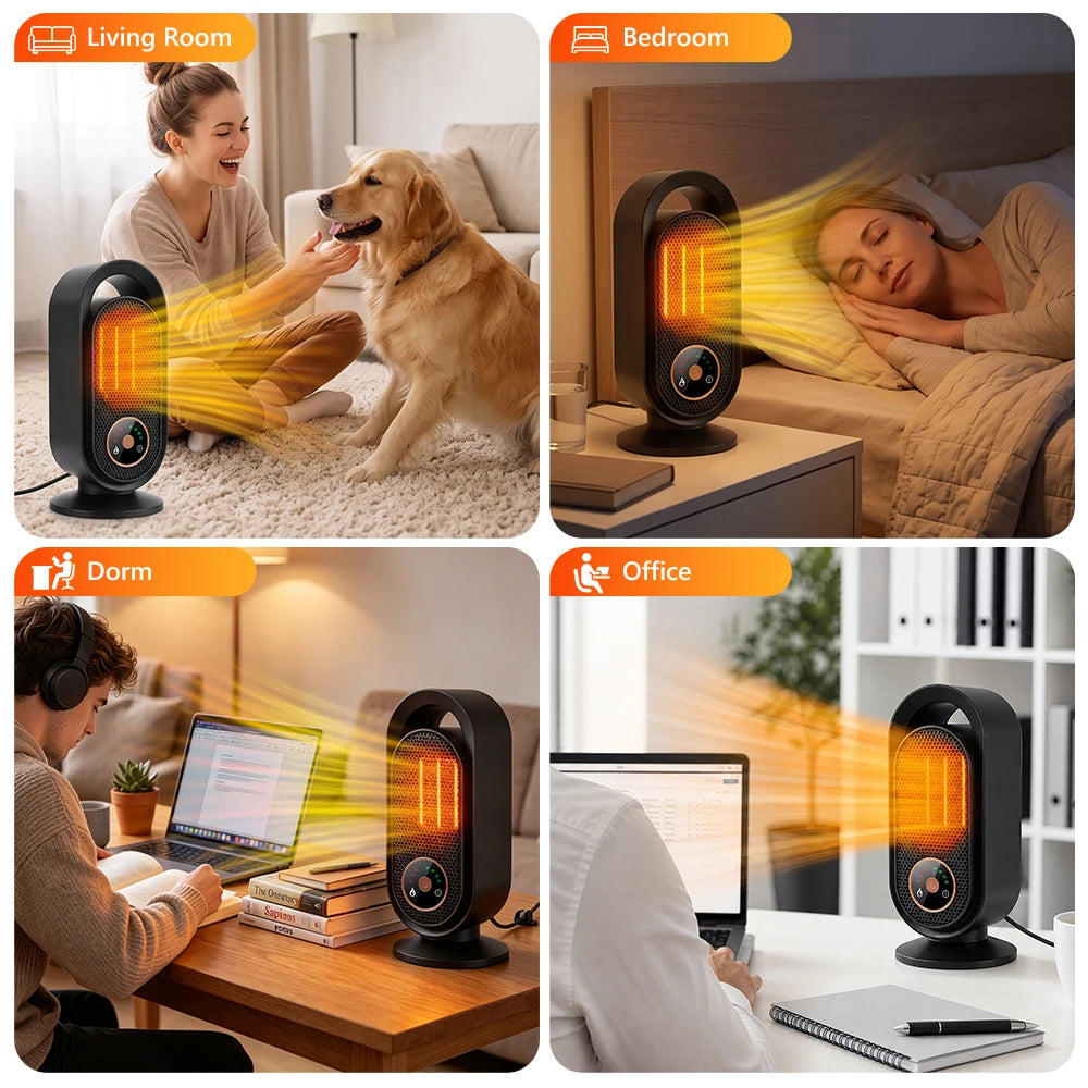 Portable Electric Space Heater Ceramic Fast Heating Fan - 6