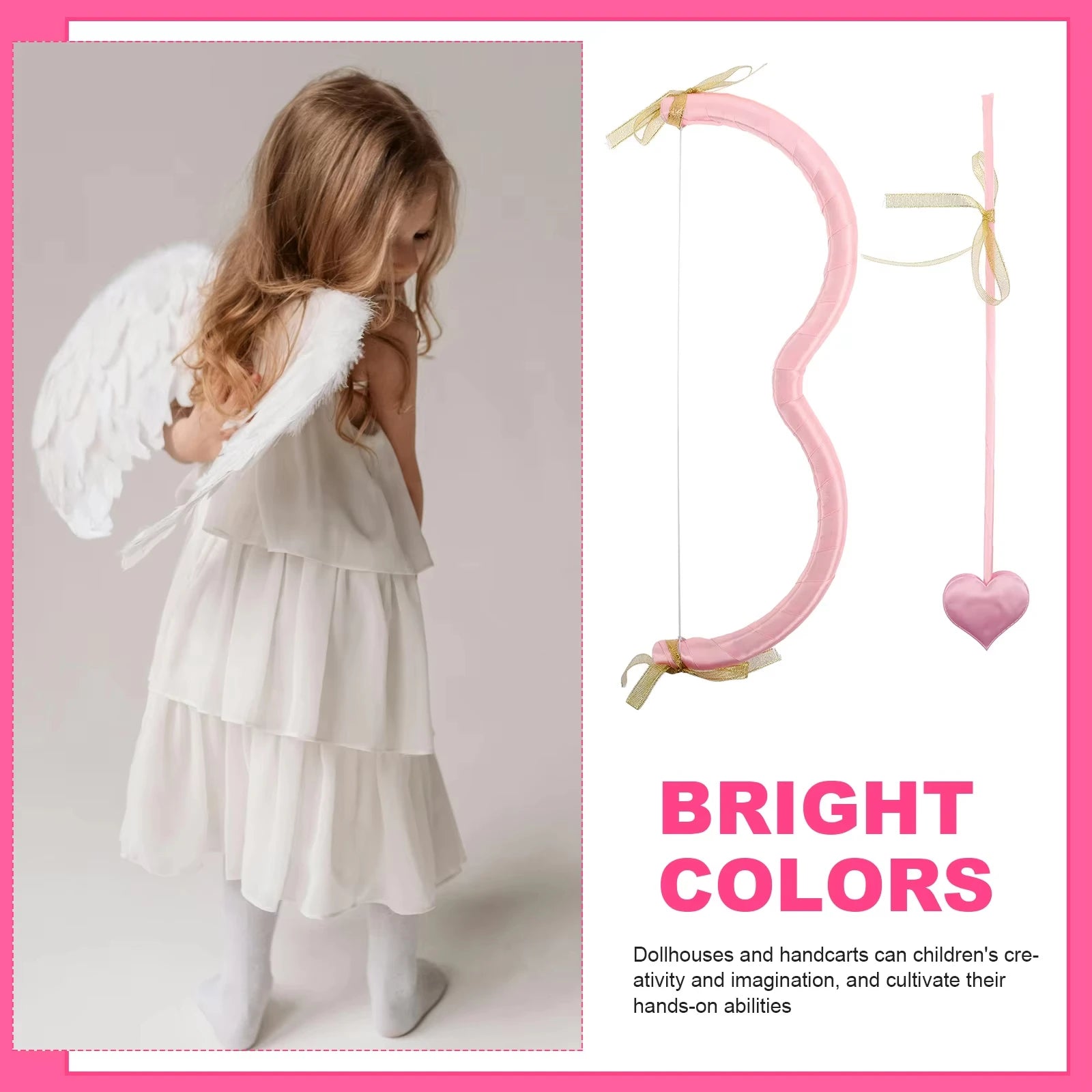 2pc Cupid Bow and Arrow Set Valentine Costume Cosplay Photo Props