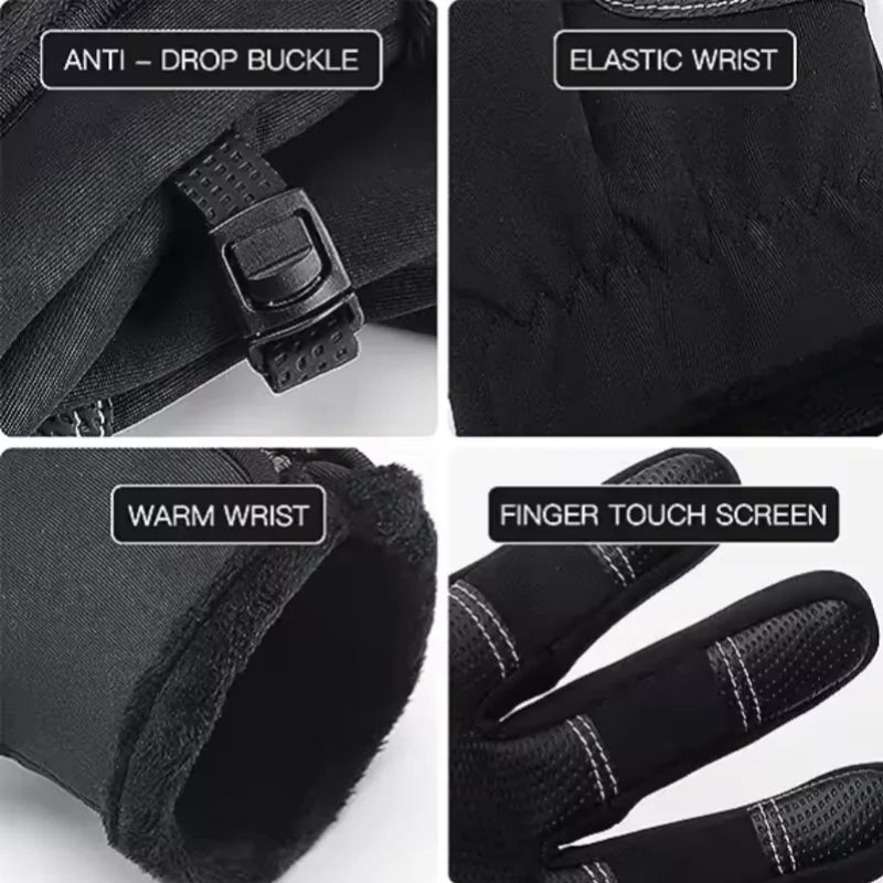 Winter Waterproof Touch Screen Gloves Non-Slip Thermal Cycling Mittens