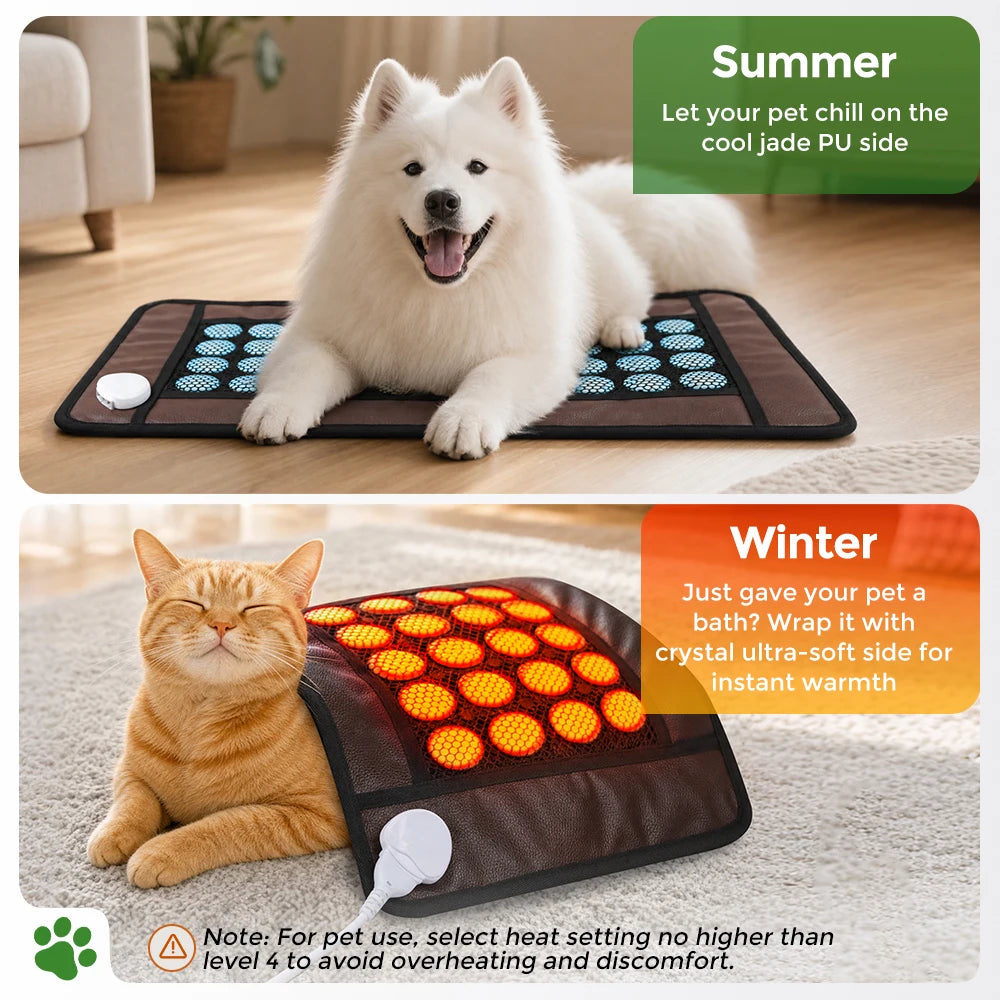 Natural Jade Stone Heating Pad Hot Compress Timing Mat - 6