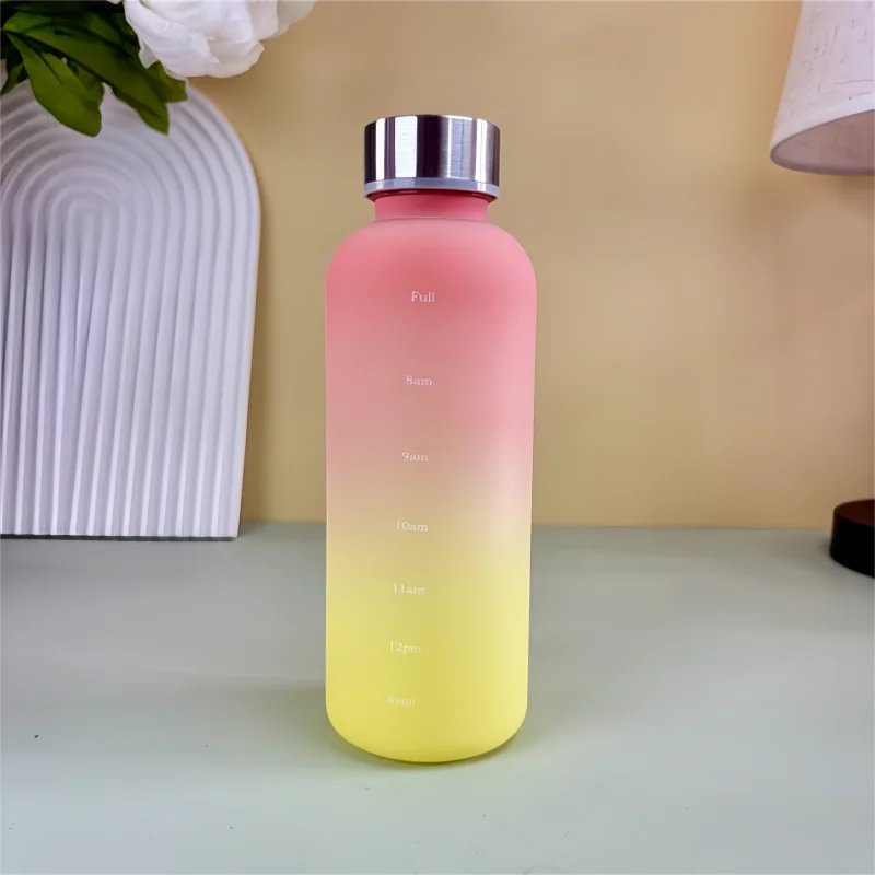 550ml Motivational Water Bottle with Time Marker Leakproof Sports Flask