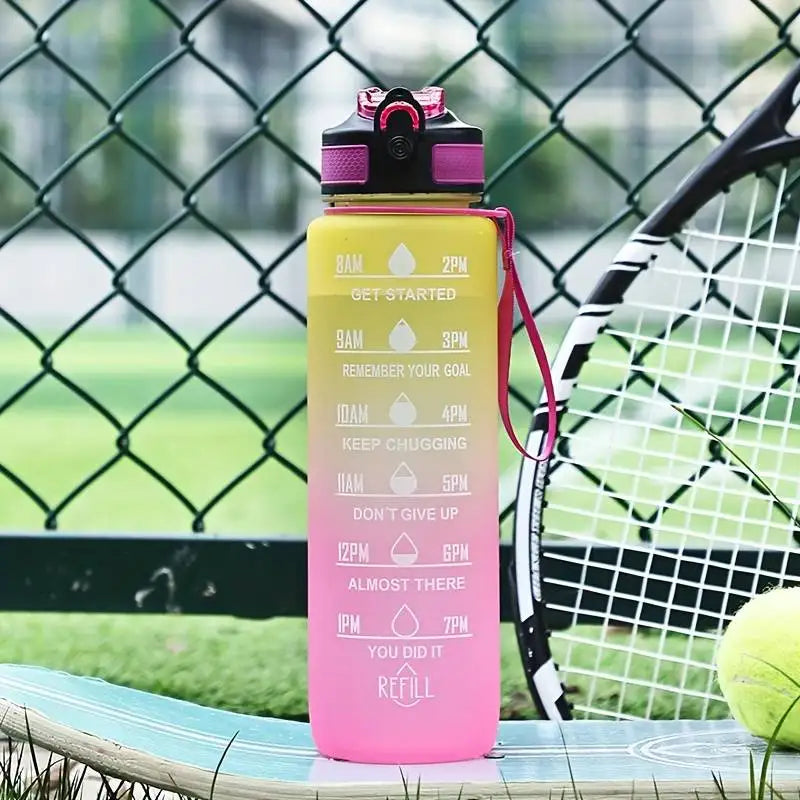 1000ml Gradient Sports Water Bottle Large Capacity Straw Gym Cup - 8