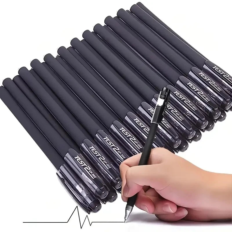 12PCS Matte Black Gel Pens Smooth Writing Stationery Student Exam Set