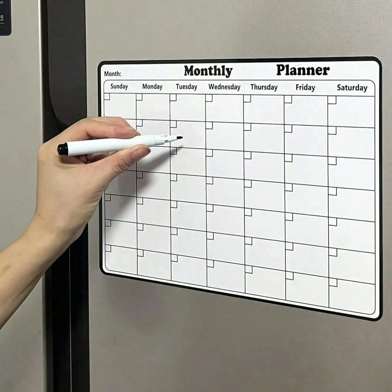 Magnetic Refrigerator Monthly Calendar Dry Erase Fridge Whiteboard Planner