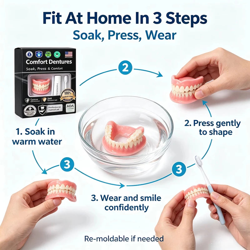 Moldable Silicone Denture Kit Instant Smile False Teeth Set