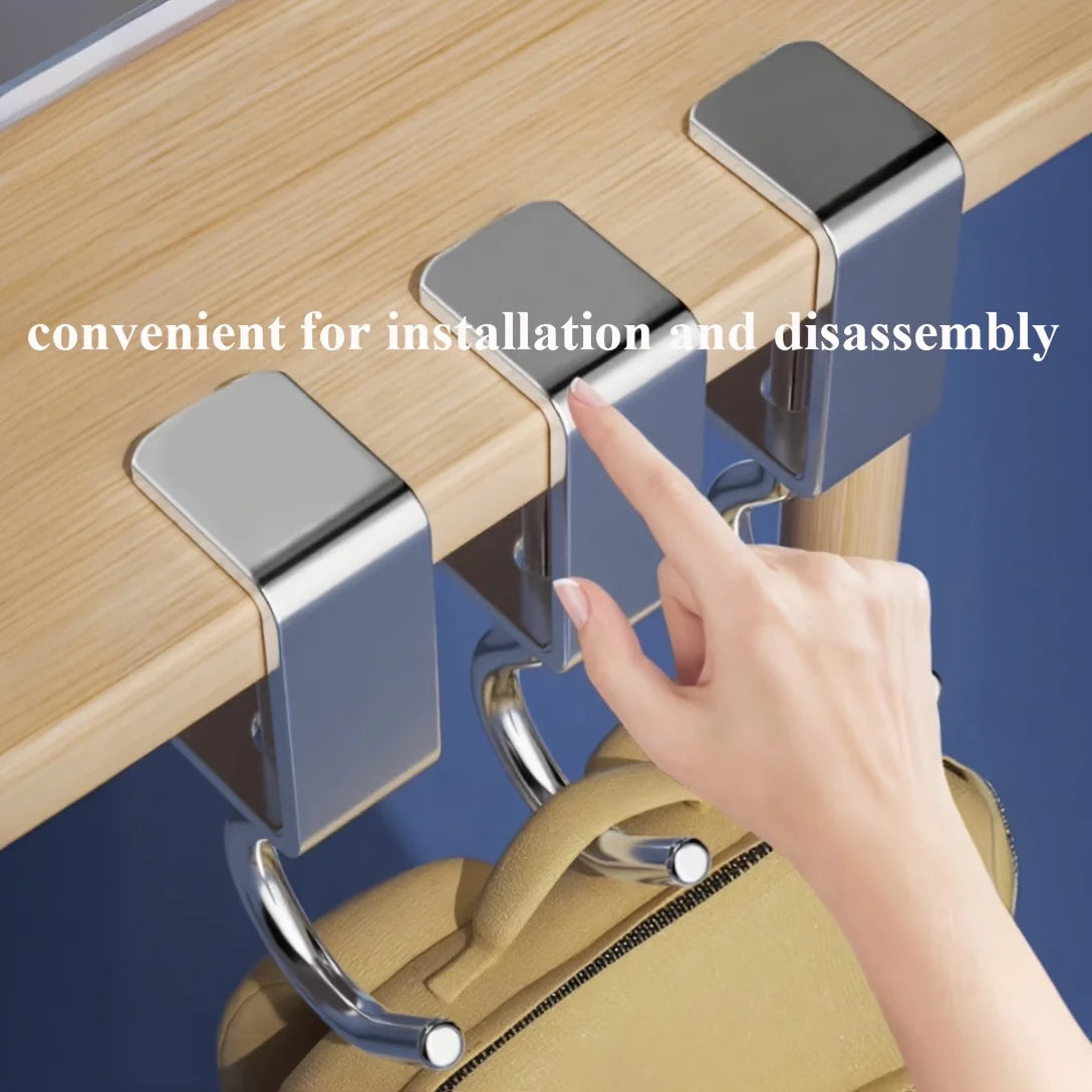 5 Pack Adjustable Desk Hooks Heavy Duty Metal Table Edge Hanger Holder - 8