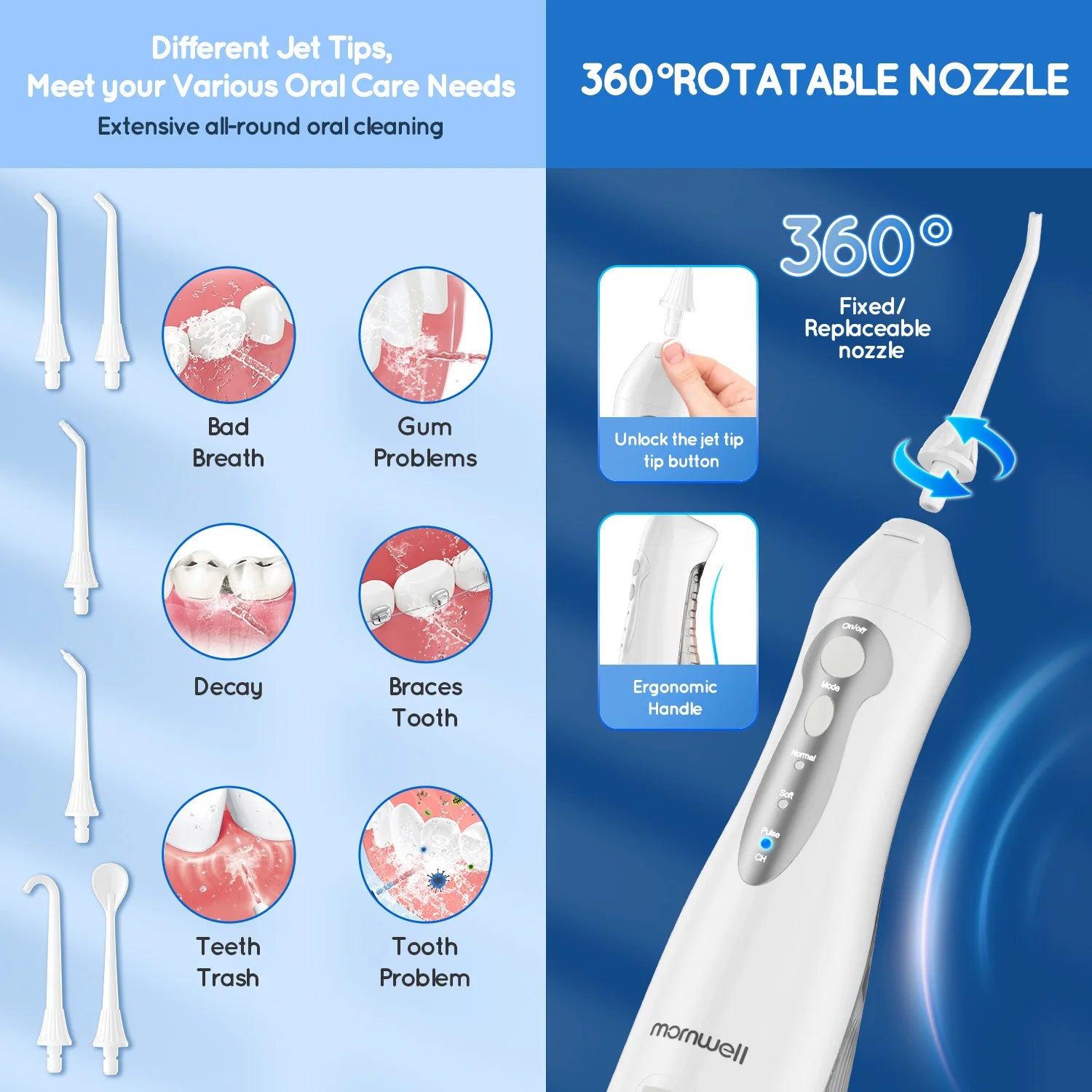 Portable Water Flosser and Teeth Whitening Kit Oral Care - 4