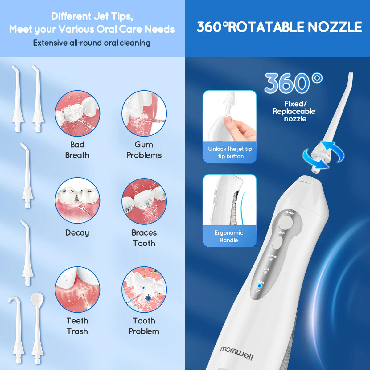 Portable Water Flosser and Teeth Whitening Kit Oral Care