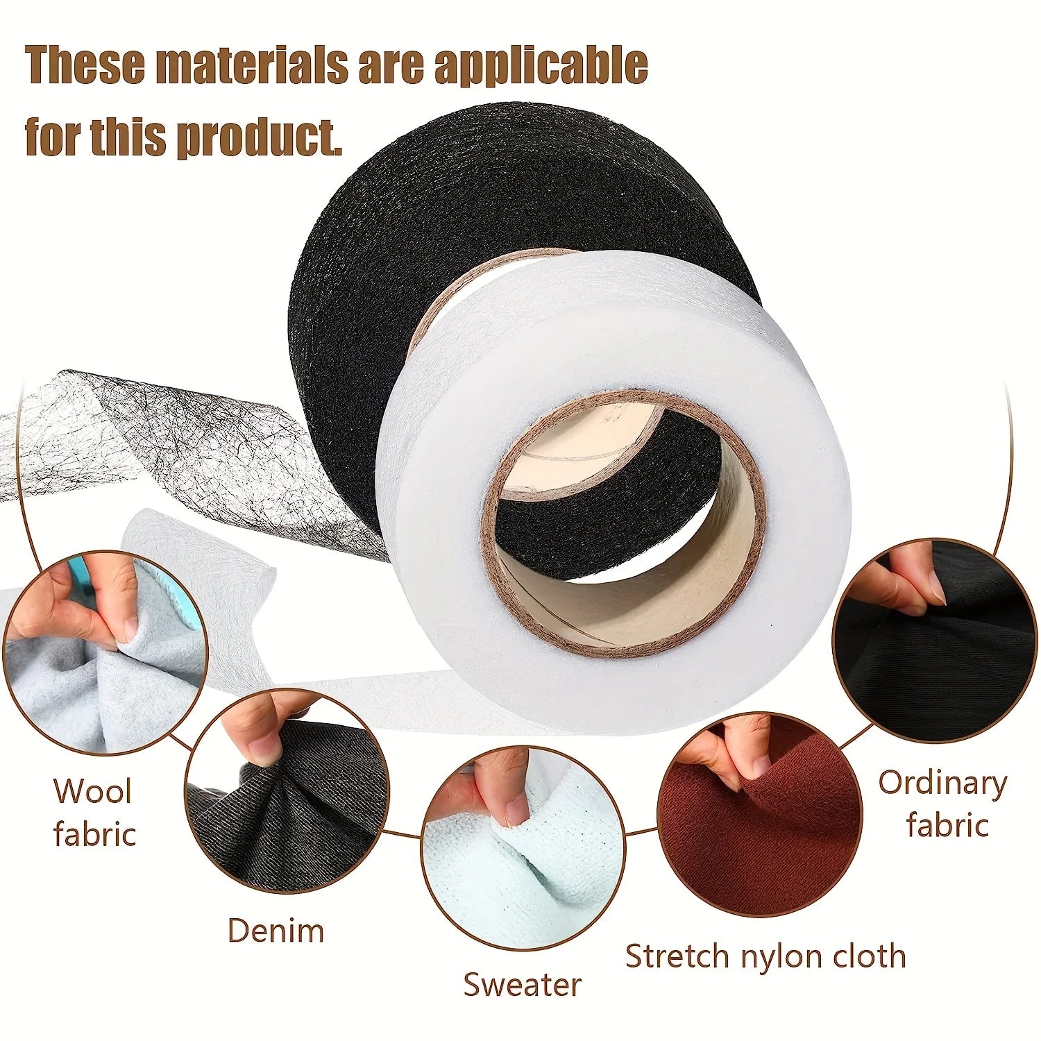 Double Sided Iron On Hem Tape Non Woven Adhesive Fabric Roll for Sewing - 5