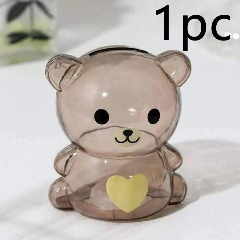 Transparent Bear Piggy Bank Creative Cartoon Money Saving Box Decor - 9
