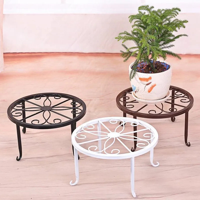 Floor Standing Iron Flower Pot Rack Indoor Balcony Plant Stand - 1