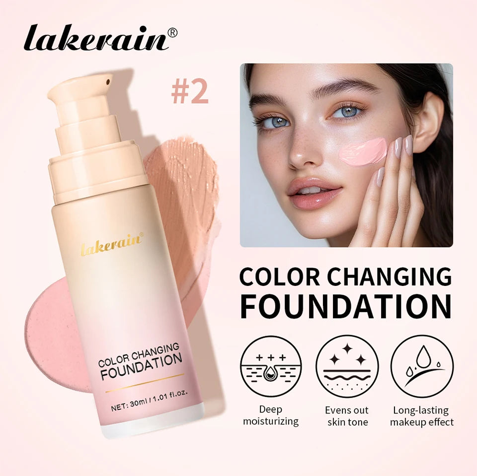 Lakerain Color Changing Liquid Foundation Moisturizing Base Makeup