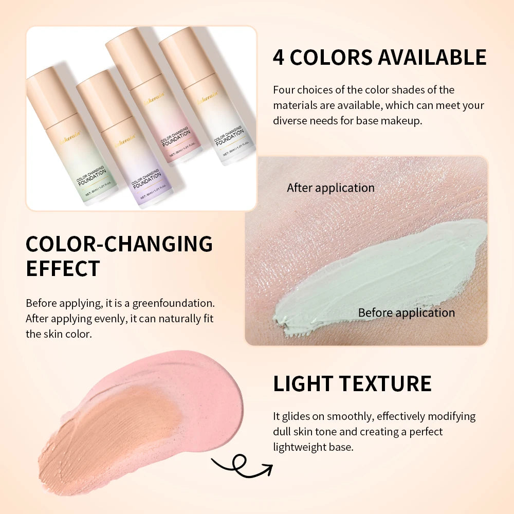 Lakerain Color Changing Liquid Foundation Moisturizing Base Makeup