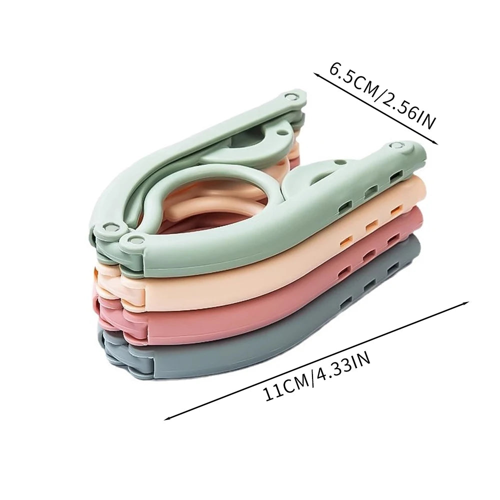 5-10pcs Folding Travel Hangers Portable Space Saving Clothes Rack
