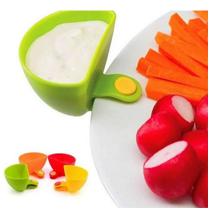 Dip Clip Bowls Set Plate Side Containers for Sauce and Seasoning - 5