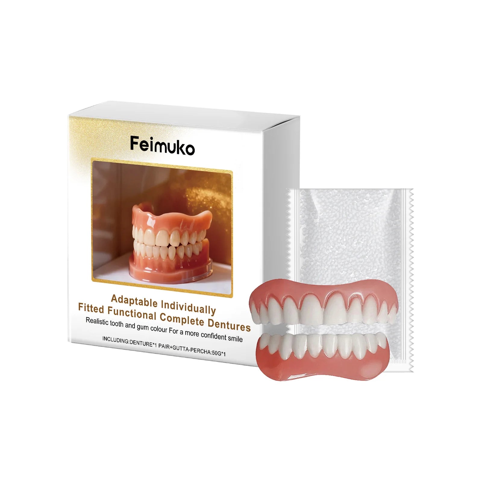 Denture Silicone Kit Soft Liners Upper And Lower Teeth Set - 16