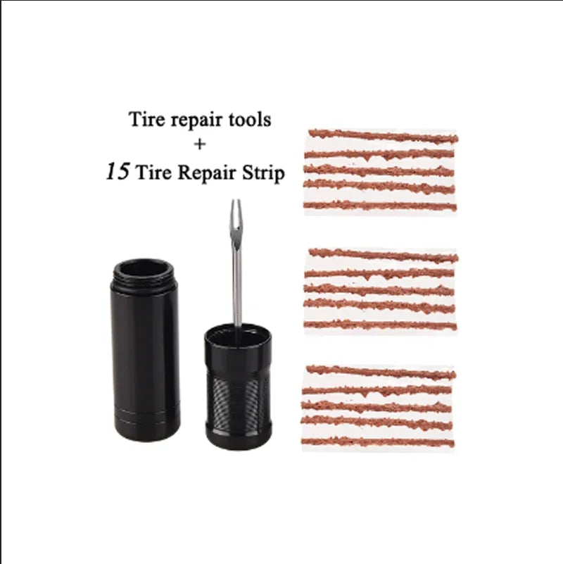Portable Bike Tubeless Tire Repair Kit Emergency Plug Tool Set
