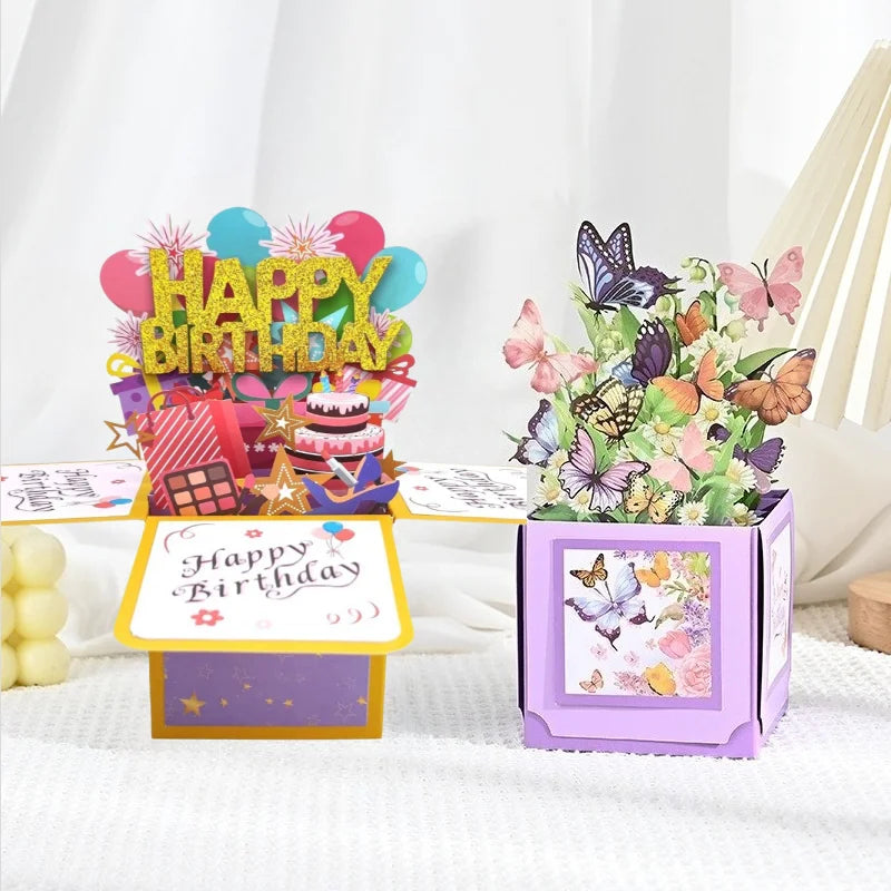 3D Pop Up Birthday Greeting Card Gift Box with Envelope for All Ages