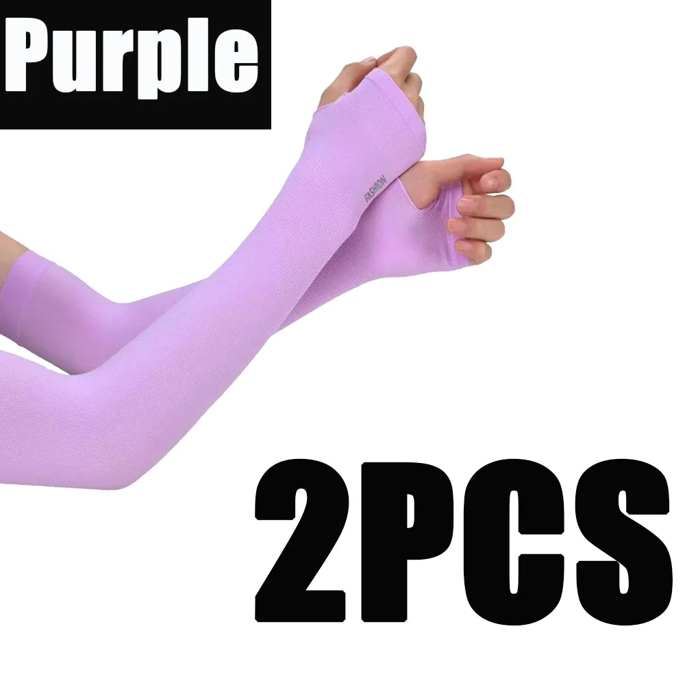 UV Protection Arm Sleeves Cooling Sunblock Covers for Sports Cycling - 24