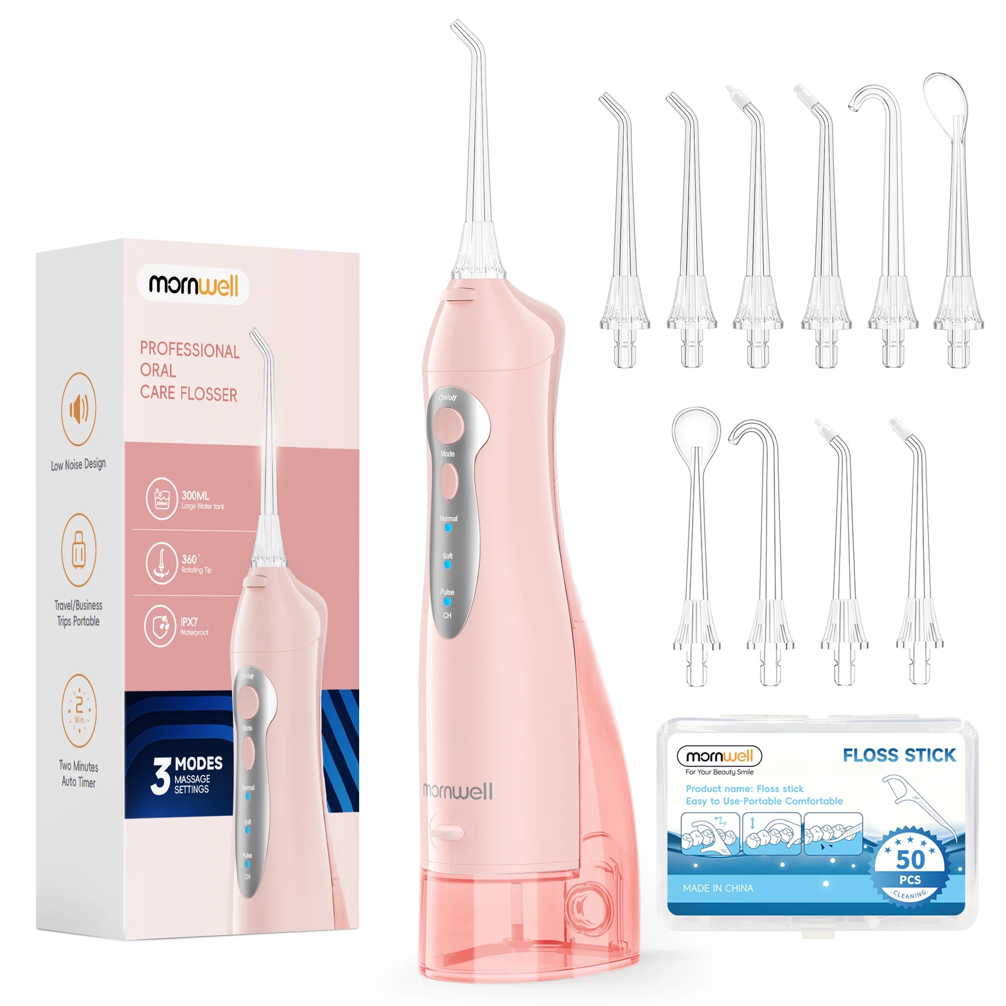 Mornwell D52 Rechargeable Portable Water Flosser Teeth Cleaner - 25