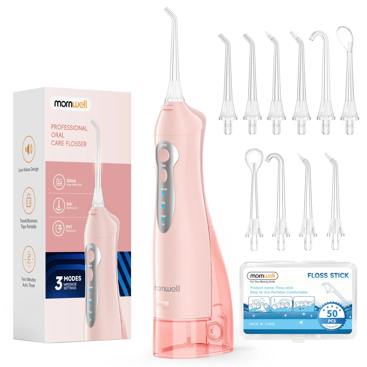 Mornwell D52 Rechargeable Portable Water Flosser Teeth Cleaner