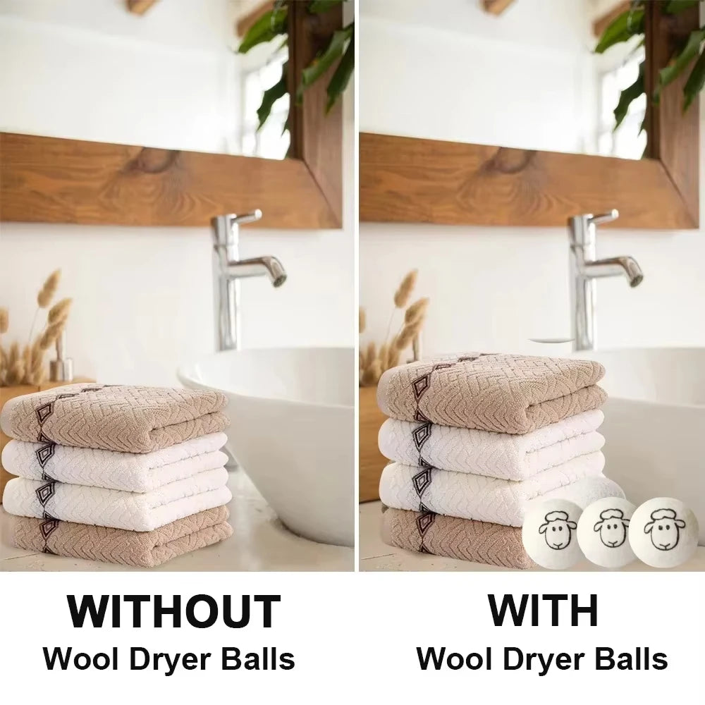 Reusable Wool Dryer Balls Laundry Softener and Quick Dry Laundry Tool - 8