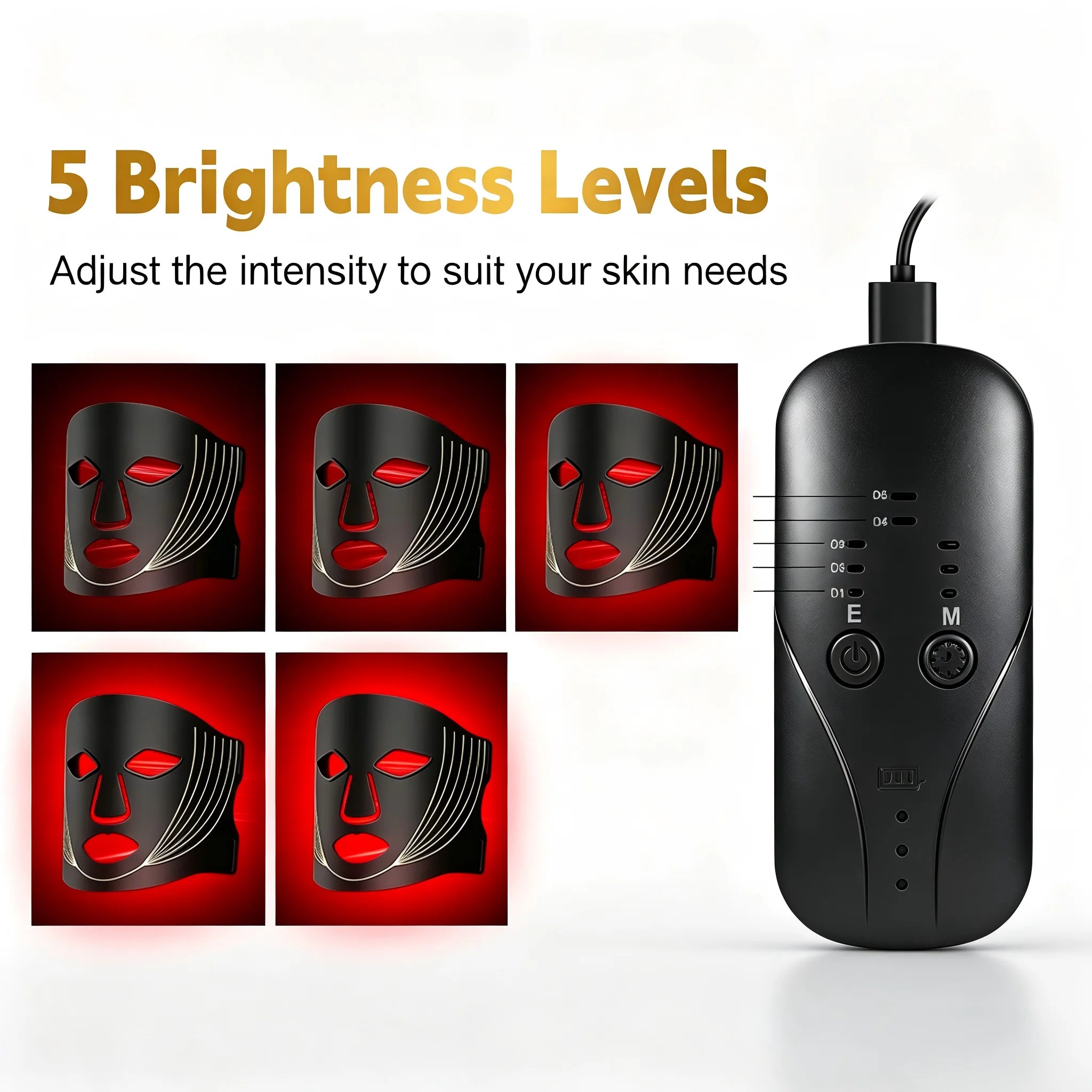 LED Face Mask 7 Colors Silicone Facial Beauty Mask Skin Care Device - 5