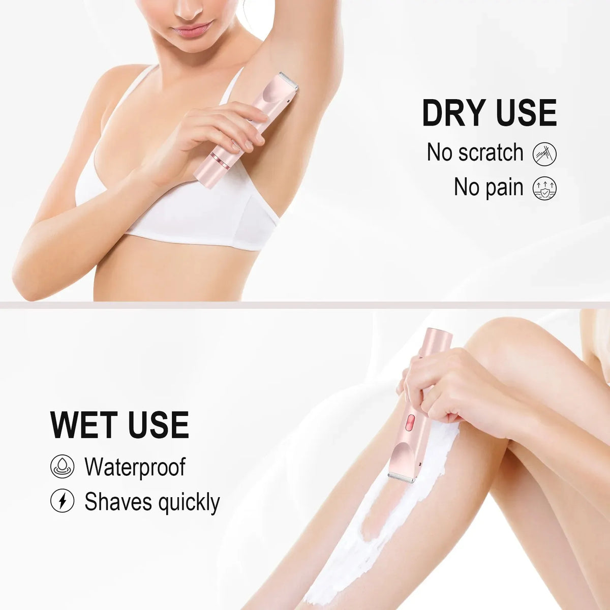 2 in 1 Women Electric Razor Bikini Trimmer Face Shaver Hair Removal