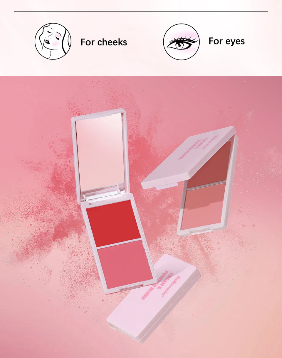 Lakerain 2 in 1 Cream and Powder Blush Makeup Palette - 17