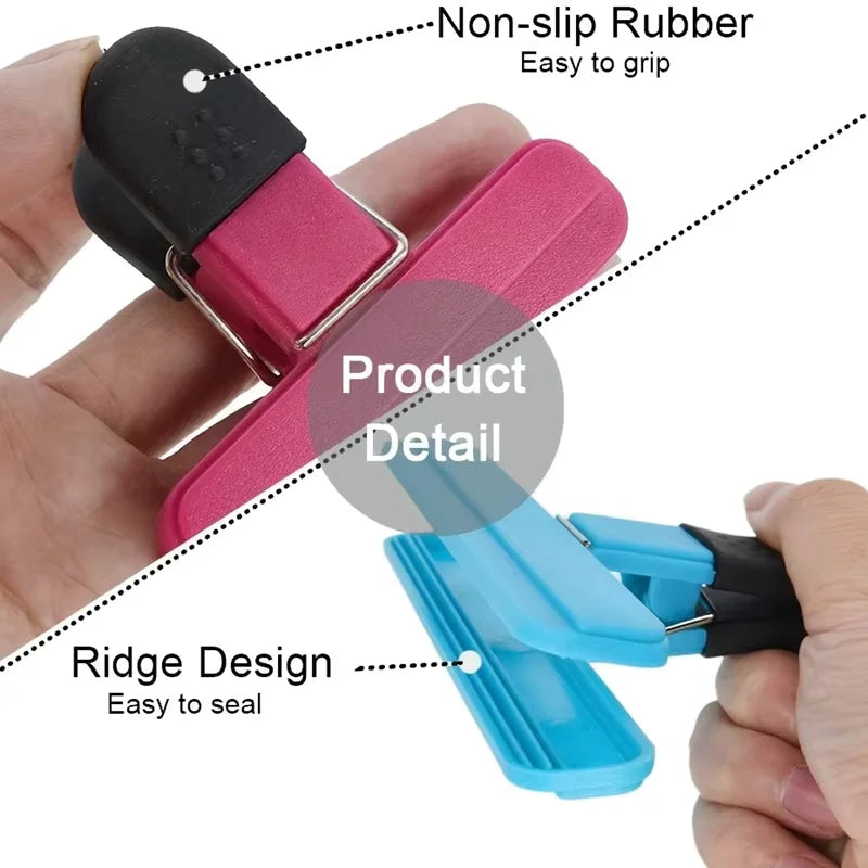 6/12Pcs Food Bag Clips Heavy Duty Airtight Snack Sealer Clamps - 9