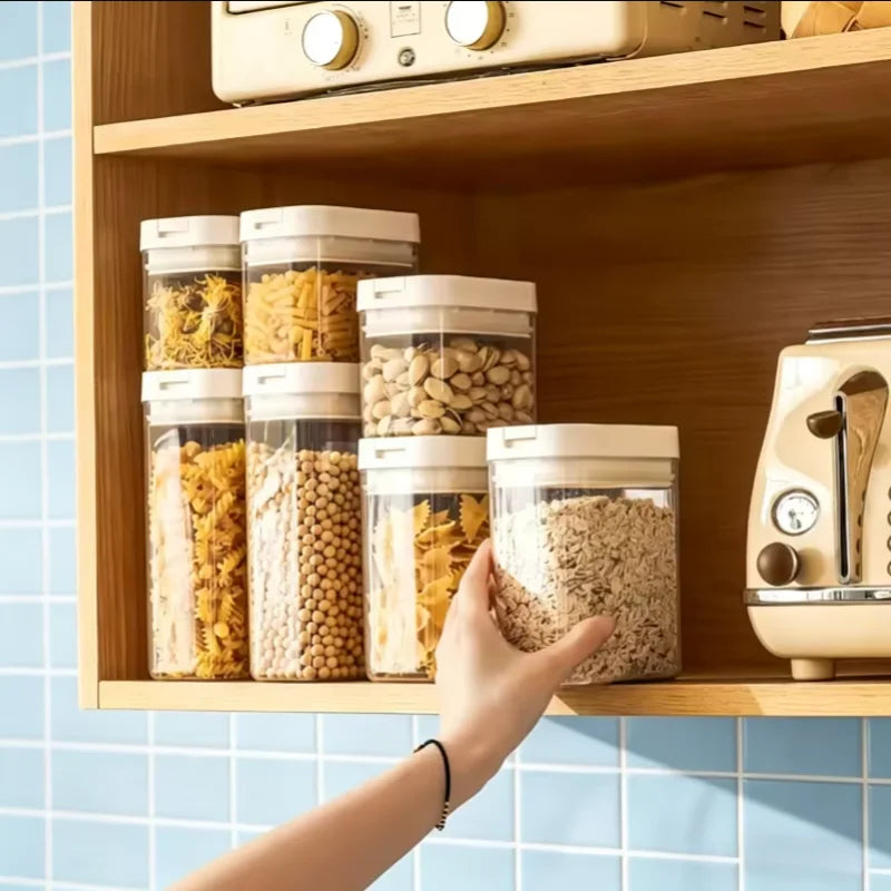 Transparent Airtight Food Storage Container Kitchen Grain Pasta Jar