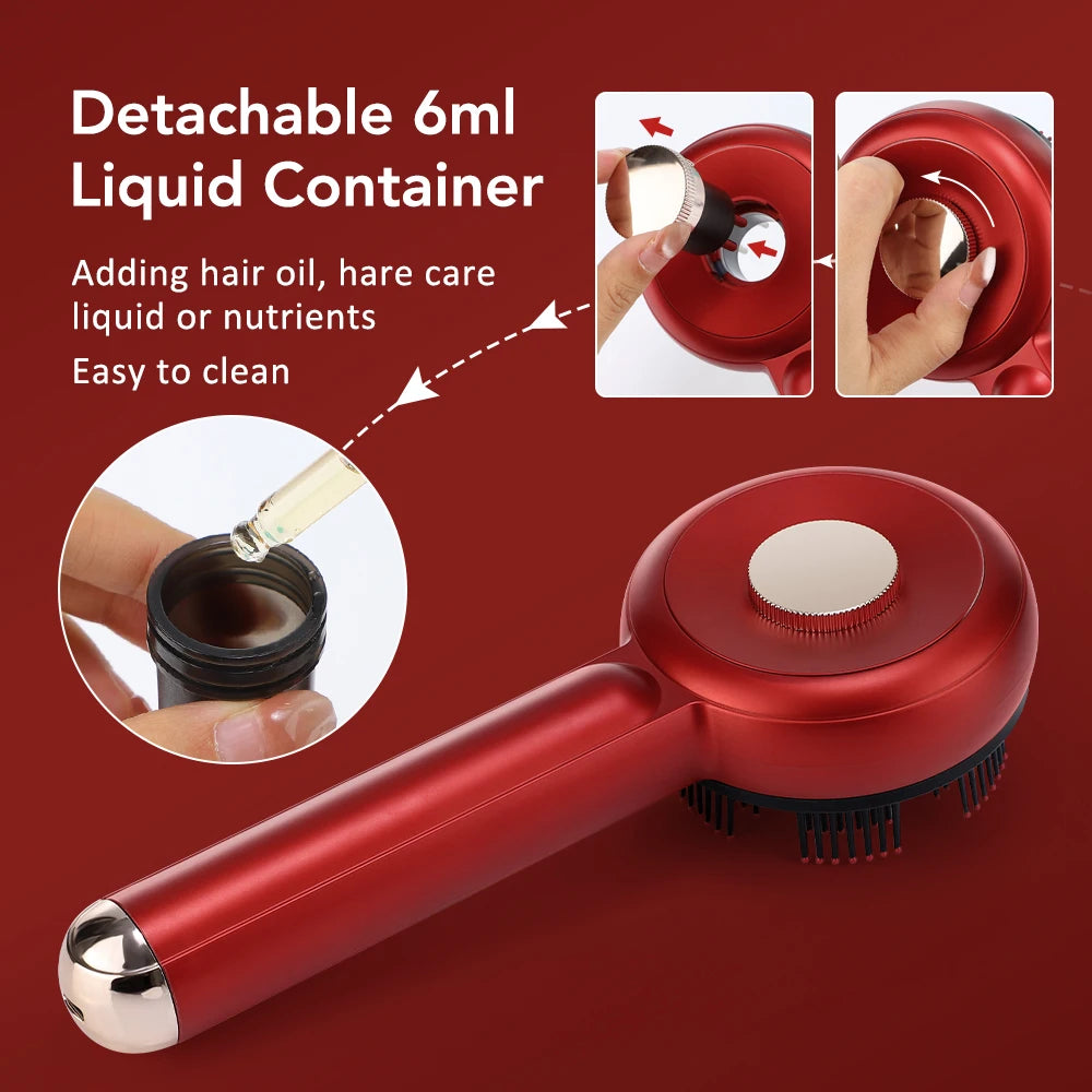 Electric Scalp Massager Hair Growth Oil Applicator Red Light Comb