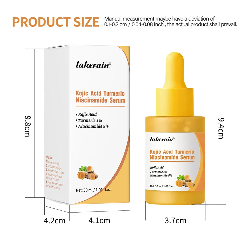 Lakerain Kojic Acid Turmeric Niacinamide Face Serum Brightening Oil - 17
