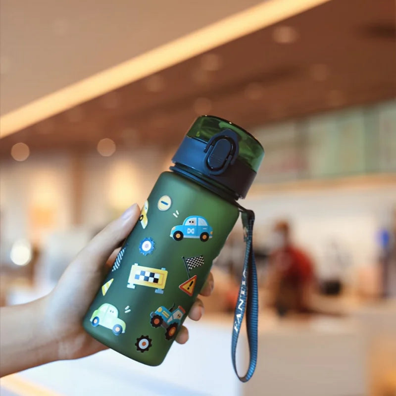 400ml 3D Cute Pattern Water Bottle Portable Sports Flask with Strap