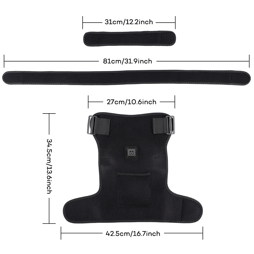 USB Heated Shoulder Brace Red Light Therapy Wrap Pad - 13