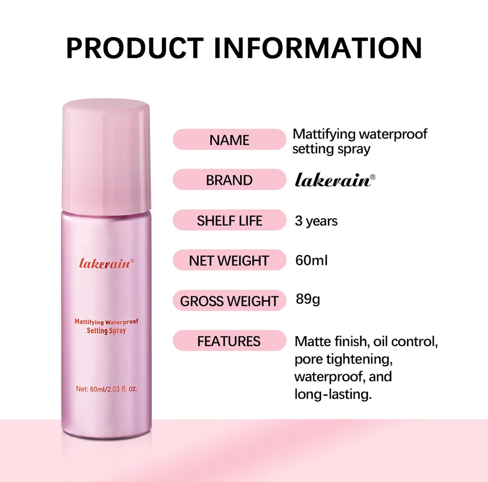 Mattifying Waterproof Setting Spray Long Lasting Makeup Fixer - 15