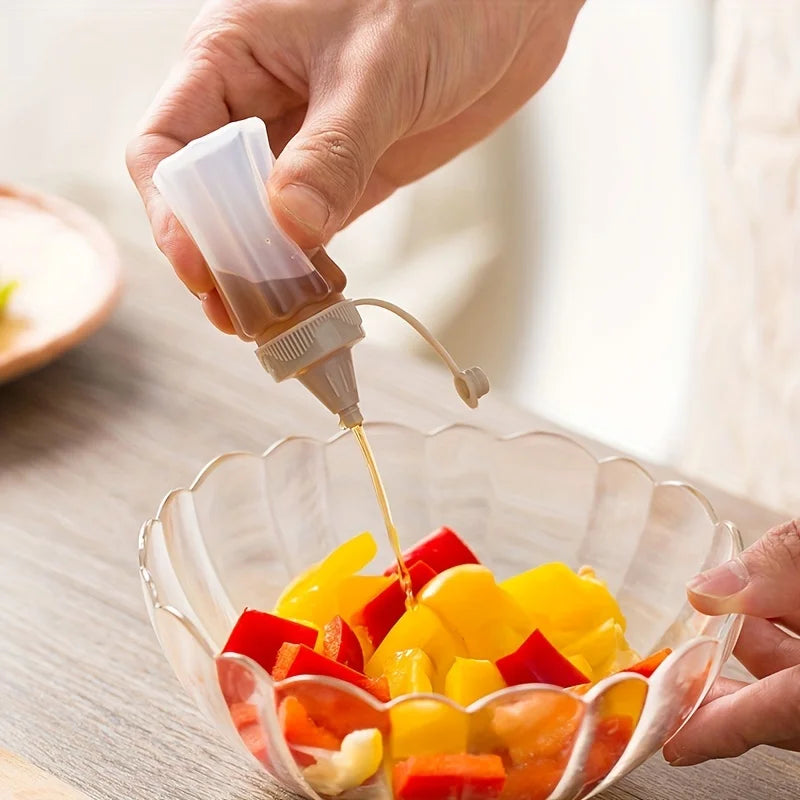 Mini Sauce Squeeze Bottles Portable Salad Dressing Containers Set - 2